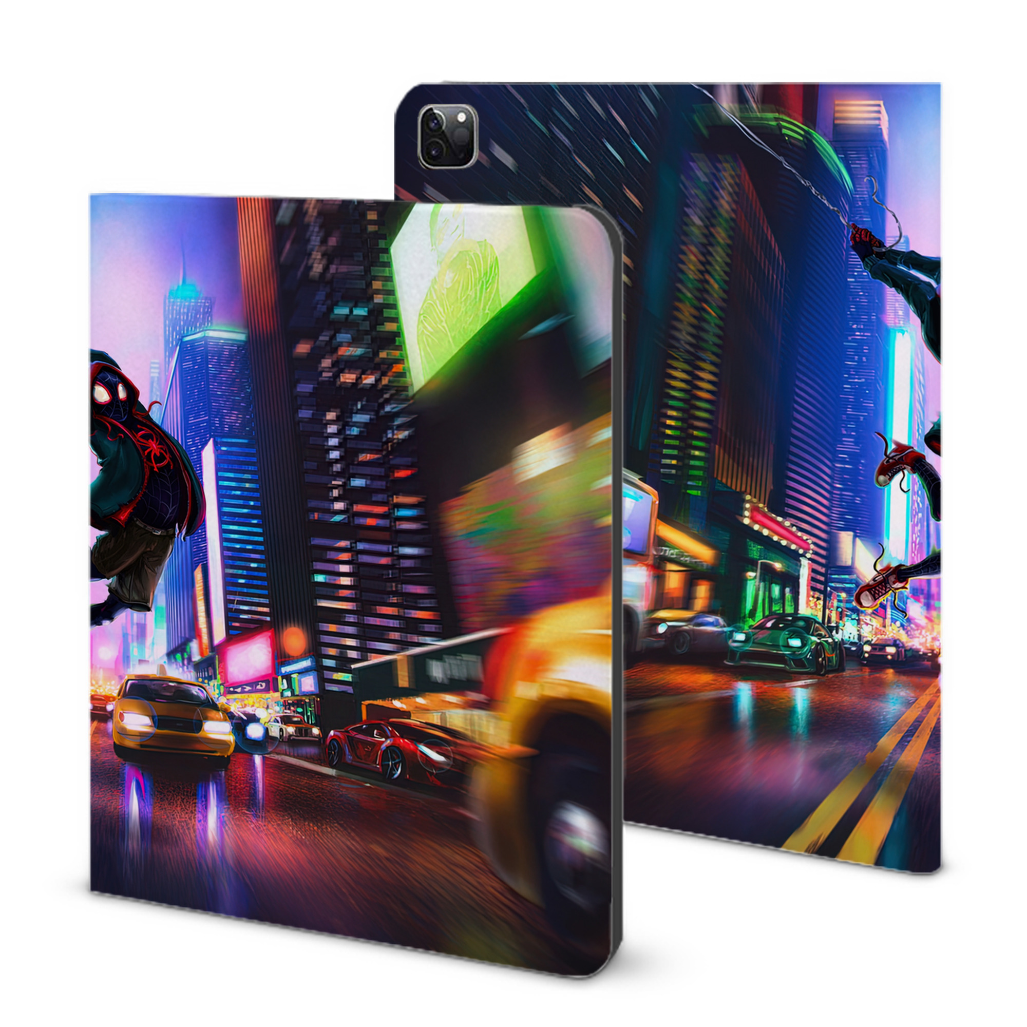 （画像用） Spider Man スパイダーマン IPad ケース ブック型 PUレザー TPU 耐衝撃 軽量 薄型 ペン収納なし 全面保護 IPad 各モデル対応